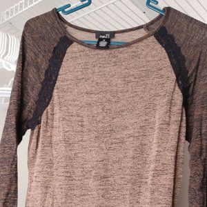 Rue 21 Mocha 3/4 sleeve shirt